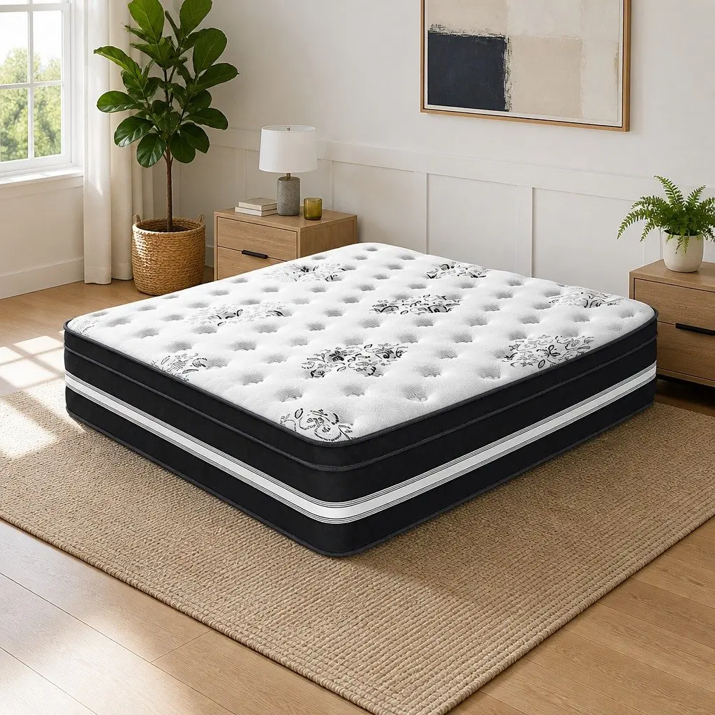 King Size Mattress Cool Gel Memory Foam Medium Firm Support Euro Top 34cm Thickness