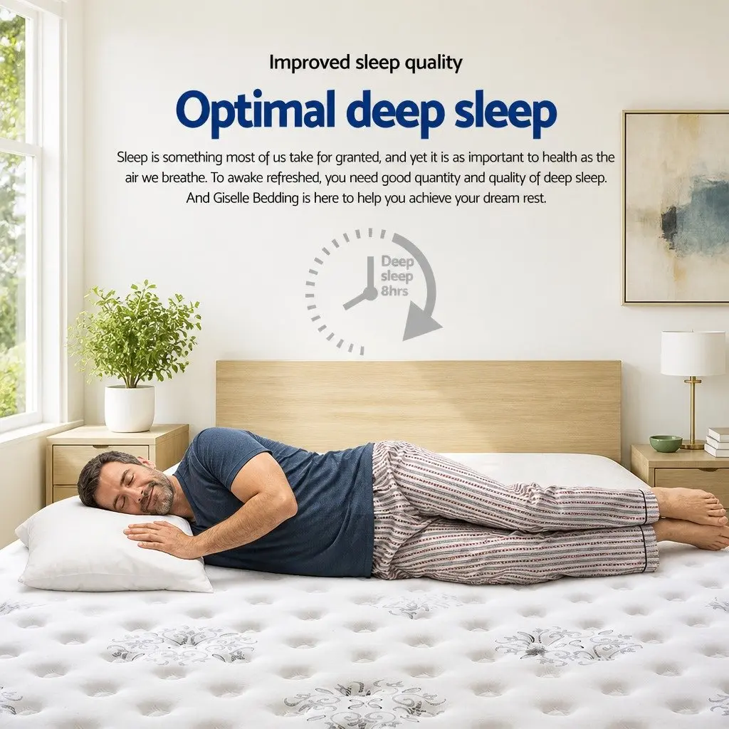 King Size Mattress Cool Gel Memory Foam Medium Firm Support Euro Top 34cm Thickness
