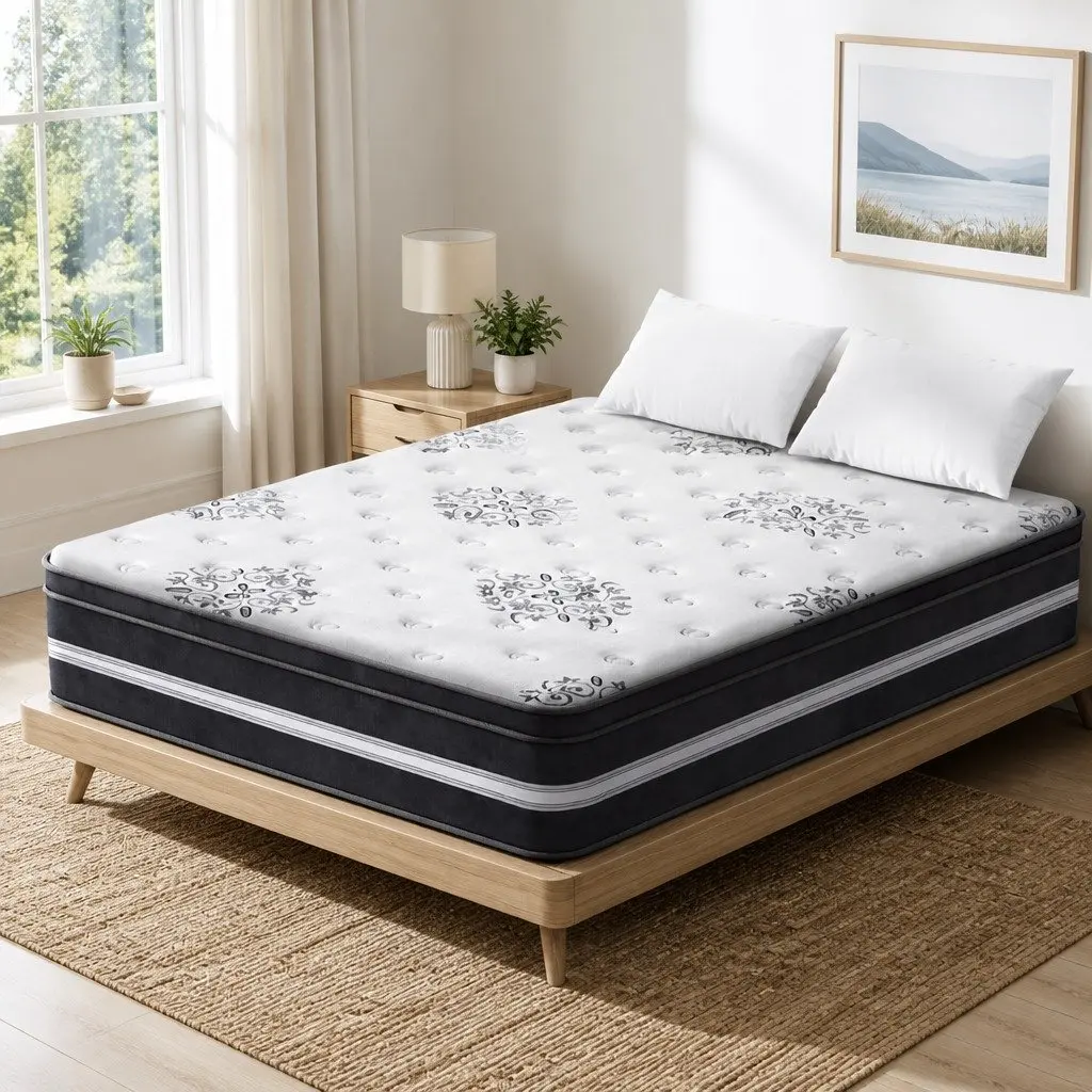 Queen Mattress Euro Top 34cm Cool Gel Memory Foam Medium Firm Pocket Spring