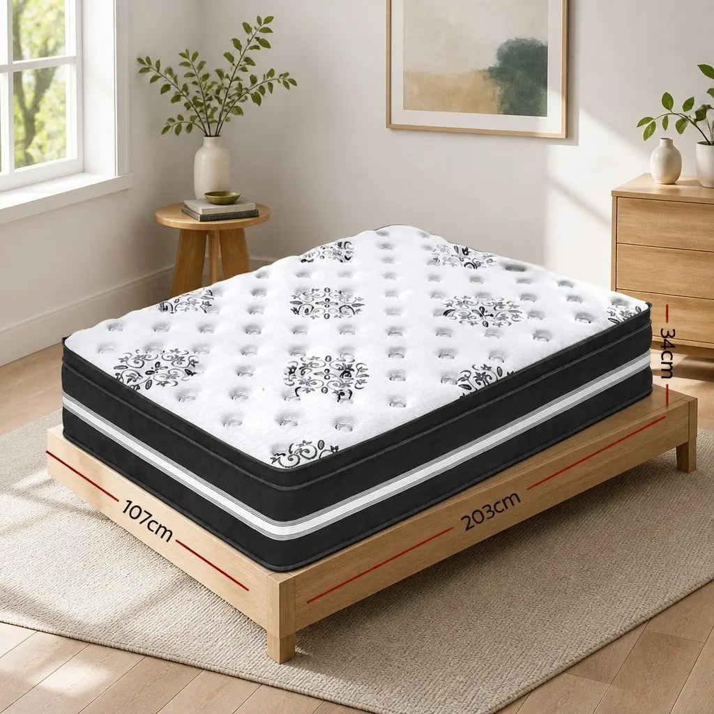 King Single Cool Gel Memory Foam Mattress 34cm Euro Top Medium Firm Support