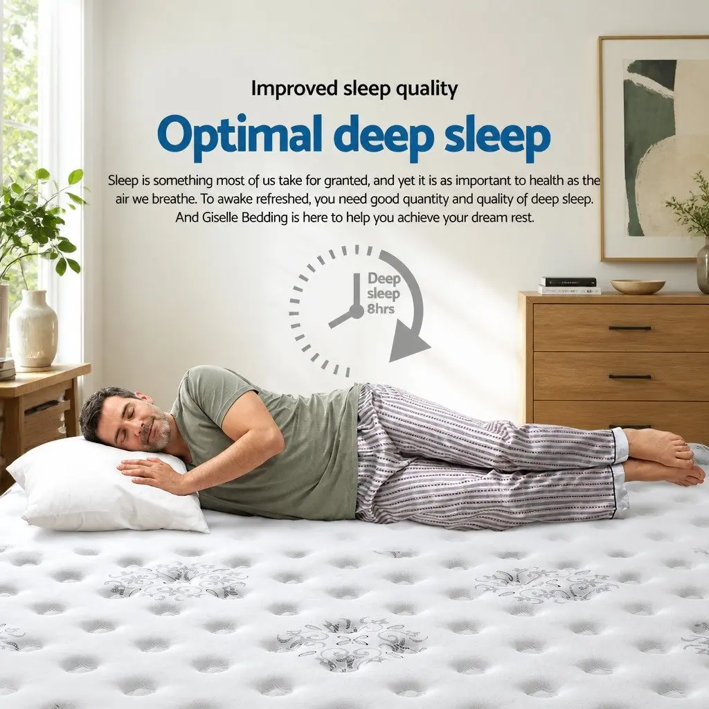 King Single Cool Gel Memory Foam Mattress 34cm Euro Top Medium Firm Support