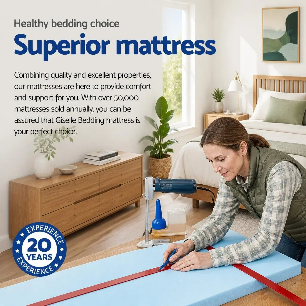 King Single Cool Gel Memory Foam Mattress 34cm Euro Top Medium Firm Support