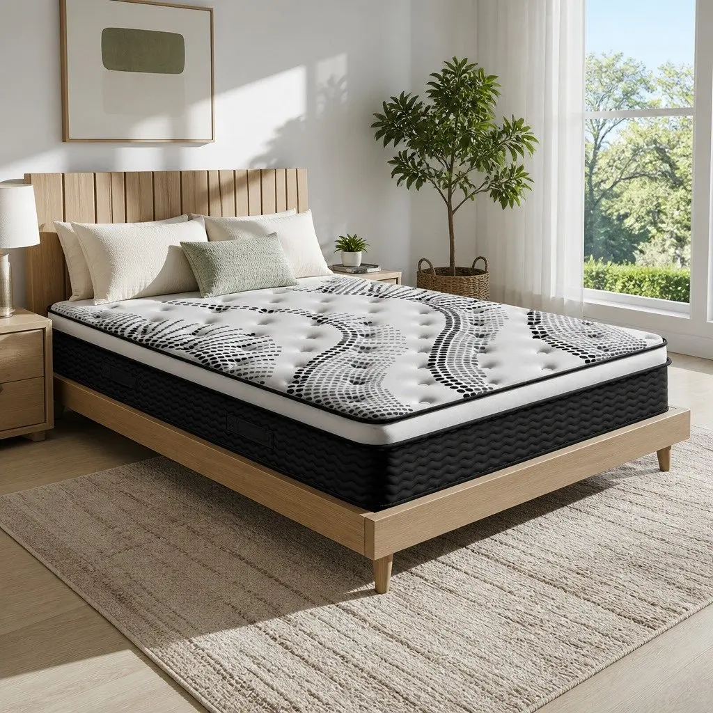 King Size Euro Top Mattress 32cm Thick Pocket Spring Medium Firmness High Density Foam