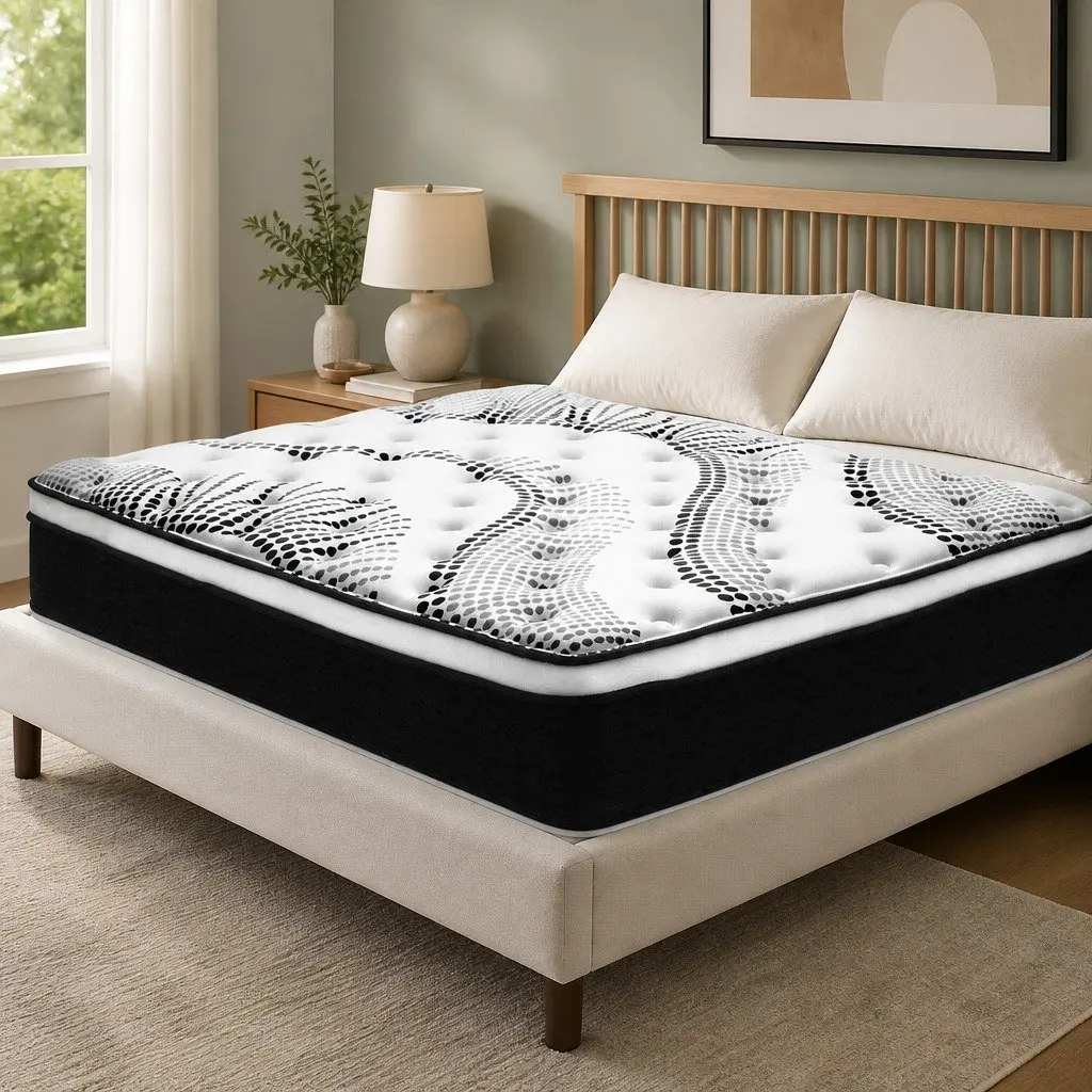 King Size Euro Top Mattress 32cm Thick Pocket Spring Medium Firmness High Density Foam