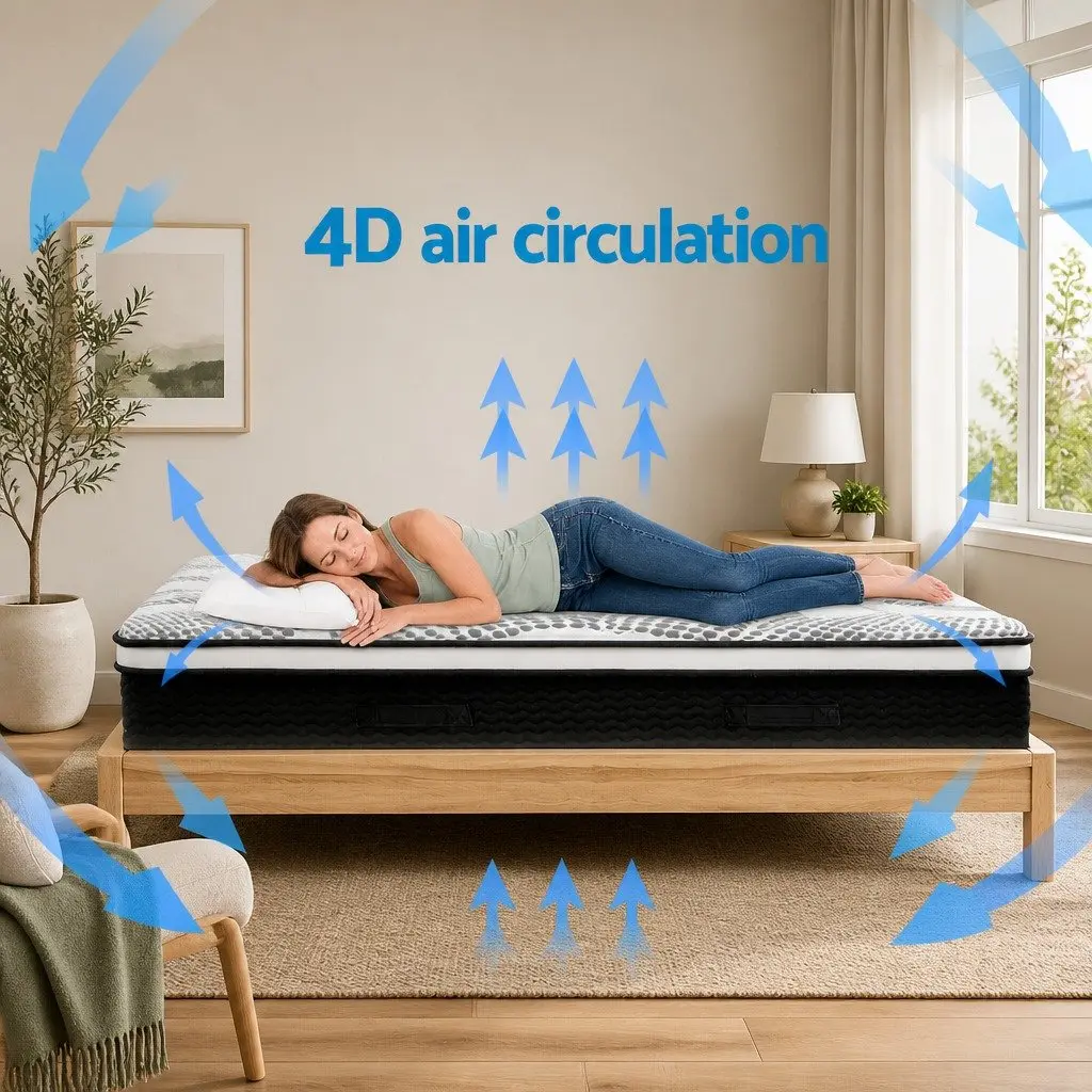 King Size Euro Top Mattress 32cm Thick Pocket Spring Medium Firmness High Density Foam