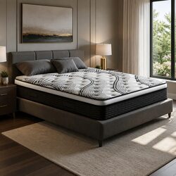 Euro Top Pocket Spring Queen Mattress 32cm Medium Firm