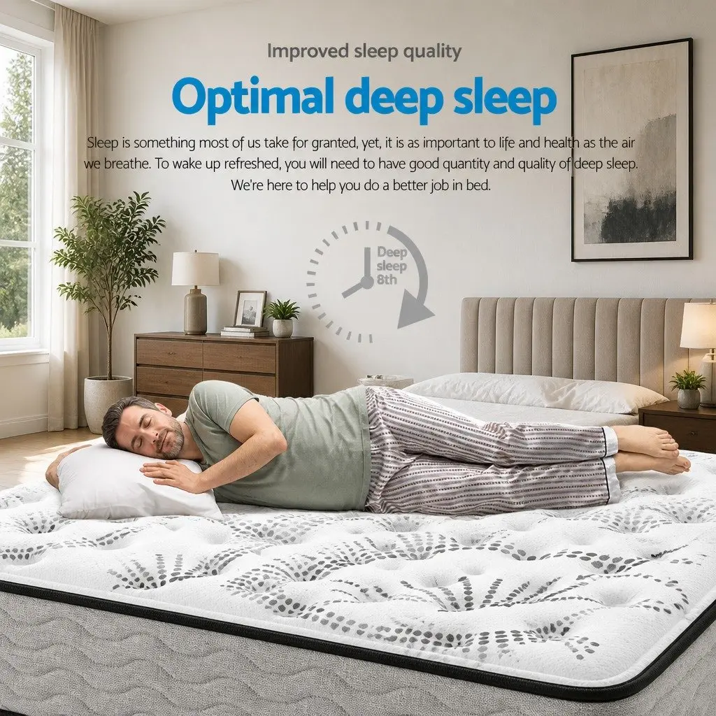 Euro Top Pocket Spring Queen Mattress 32cm Medium Firm