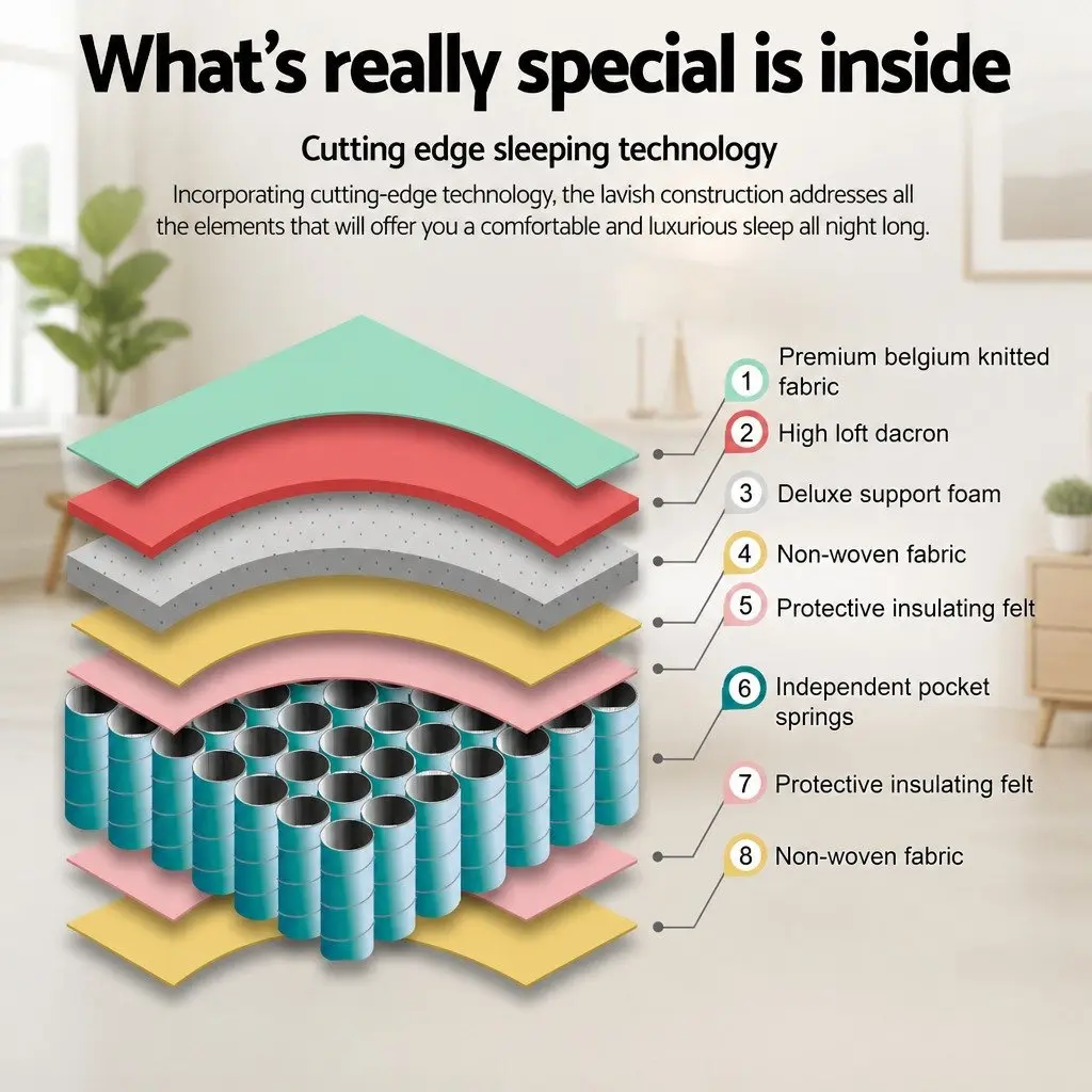 King Single Mattress with Pocket Springs