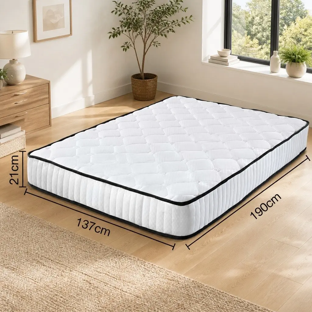 Queen Size Double Mattress 21cm Pocket Spring Medium Firm