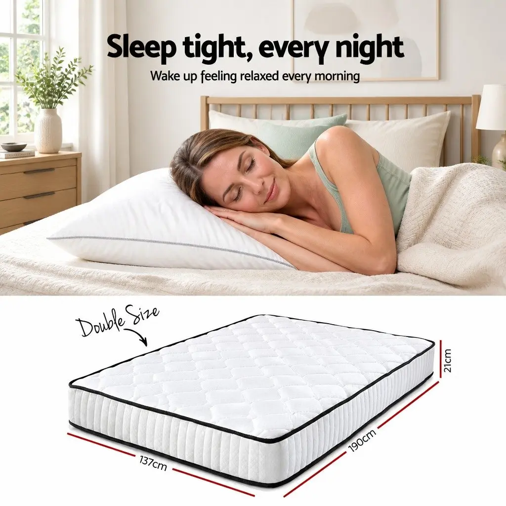 Queen Size Double Mattress 21cm Pocket Spring Medium Firm
