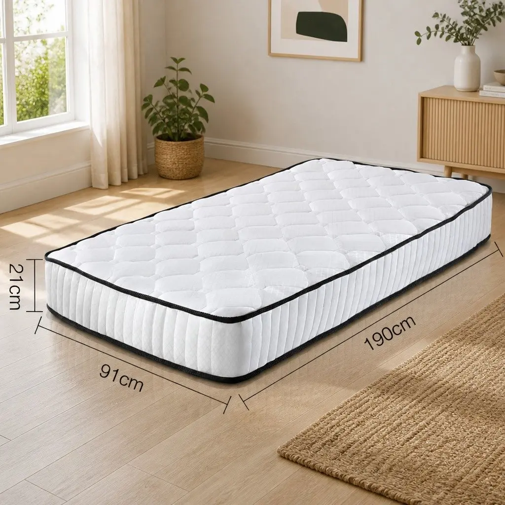 Single Mattress Tight Top 21cm Pocket Spring Medium Firmness White