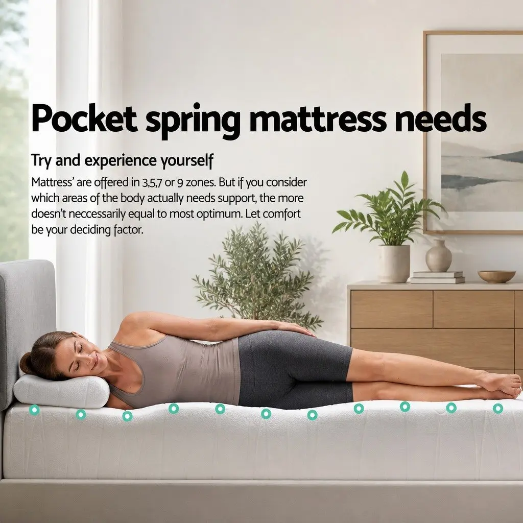 Single Mattress Tight Top 21cm Pocket Spring Medium Firmness White
