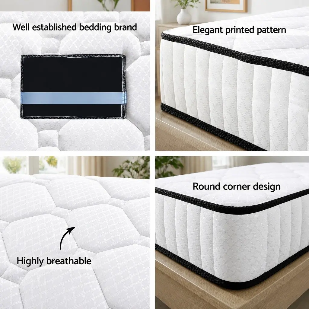 Single Mattress Tight Top 21cm Pocket Spring Medium Firmness White