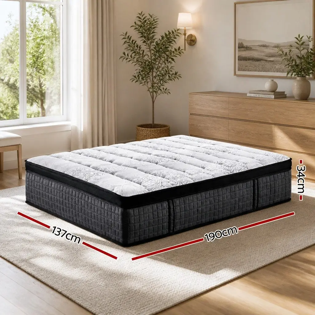 Euro Top Double Mattress 34cm 9 Zone Pocket Spring