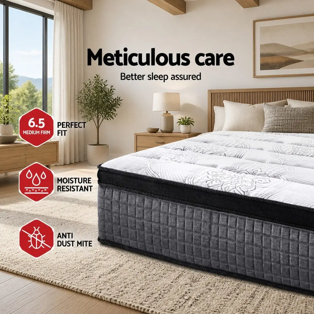 Euro Top Double Mattress 34cm 9 Zone Pocket Spring