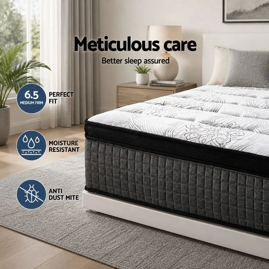 34cm Euro Top Single Mattress with 9 Zone Pocket Spring