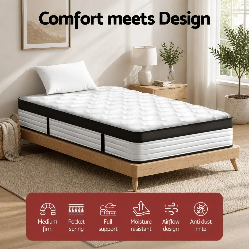 Plush King Single Mattress with Euro Top and Pocket Springs
