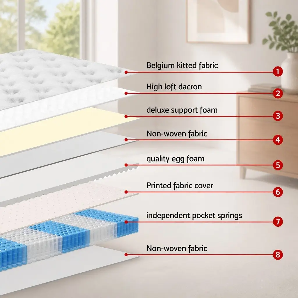 Plush King Single Mattress with Euro Top and Pocket Springs