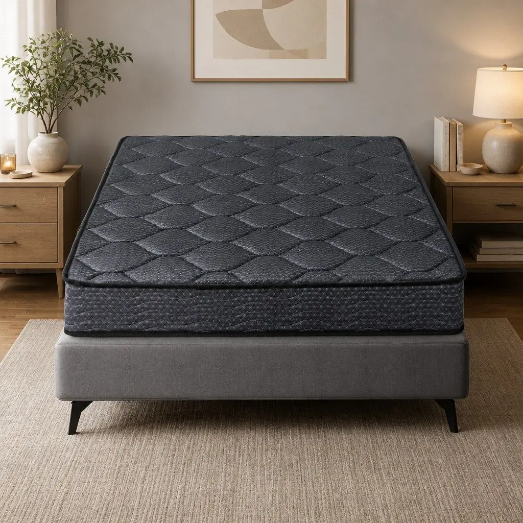 King Single Mattress 16cm Medium Firm Bonnell Spring Grey
