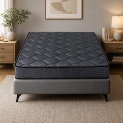 King Single Mattress 16cm Medium Firm Bonnell Spring Grey
