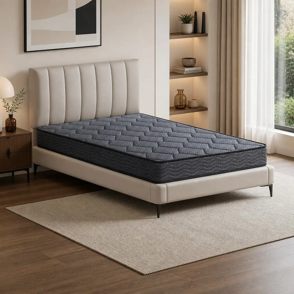 King Single Mattress 16cm Medium Firm Bonnell Spring Grey