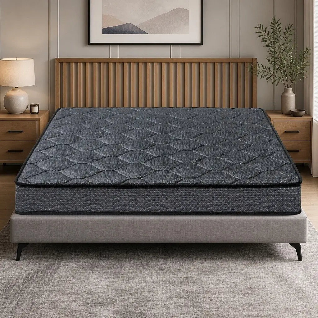 Double Mattress Tight Top 16cm Medium Firm Bonnell Spring Foam Grey