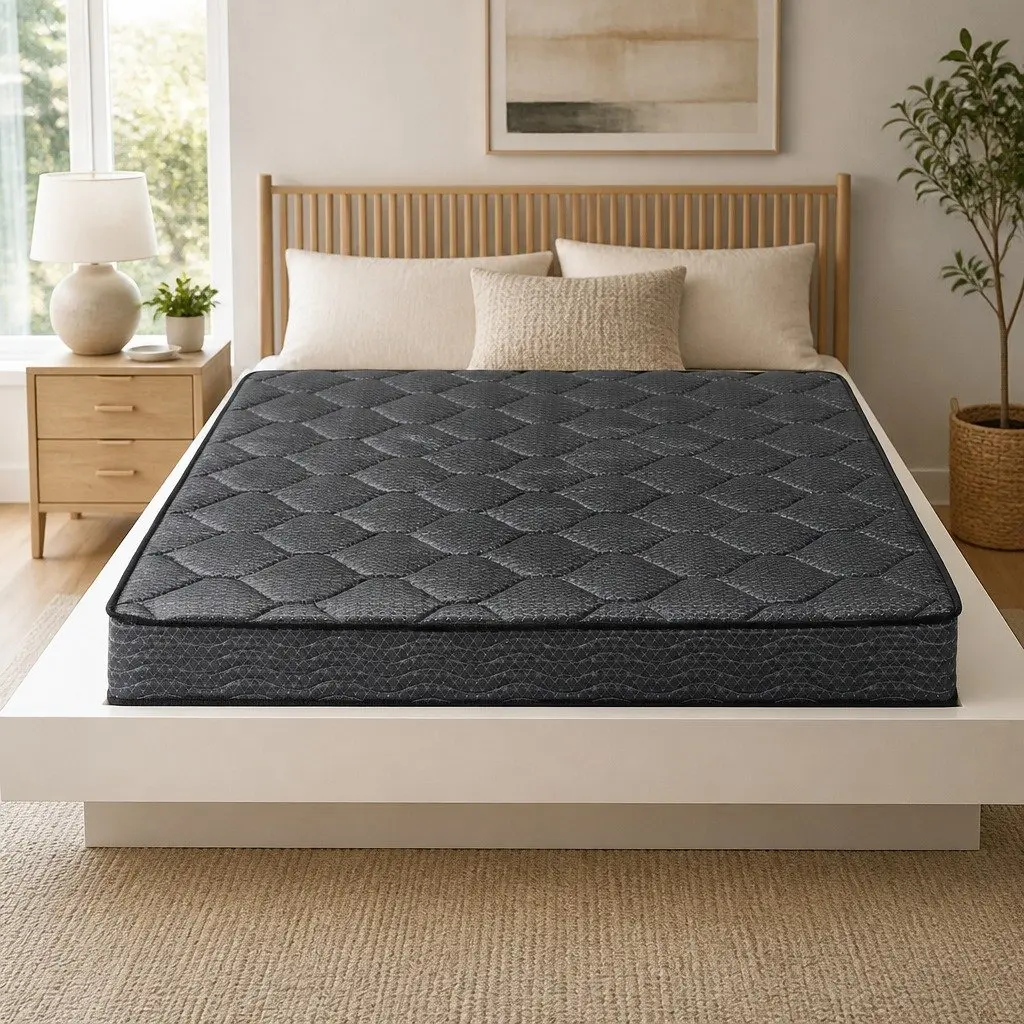 Double Mattress Tight Top 16cm Medium Firm Bonnell Spring Foam Grey