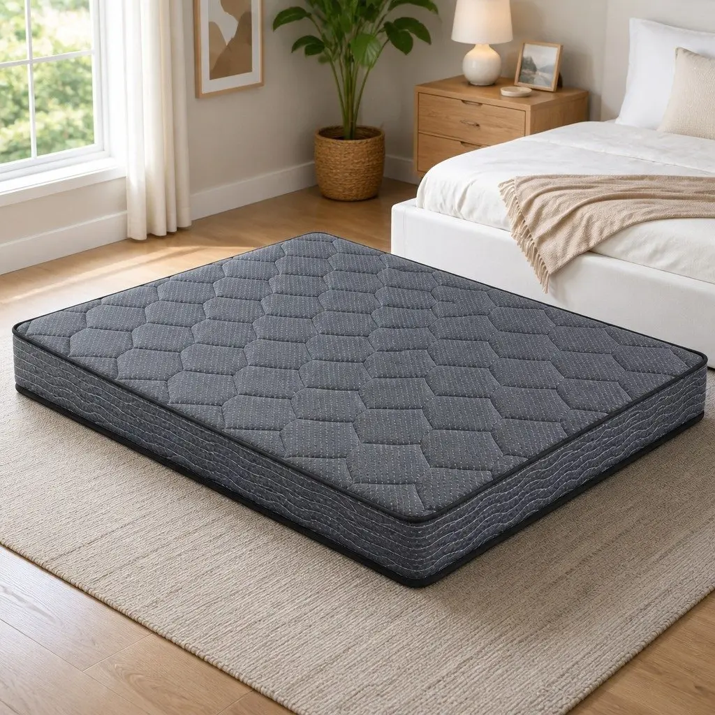 Double Mattress Tight Top 16cm Medium Firm Bonnell Spring Foam Grey