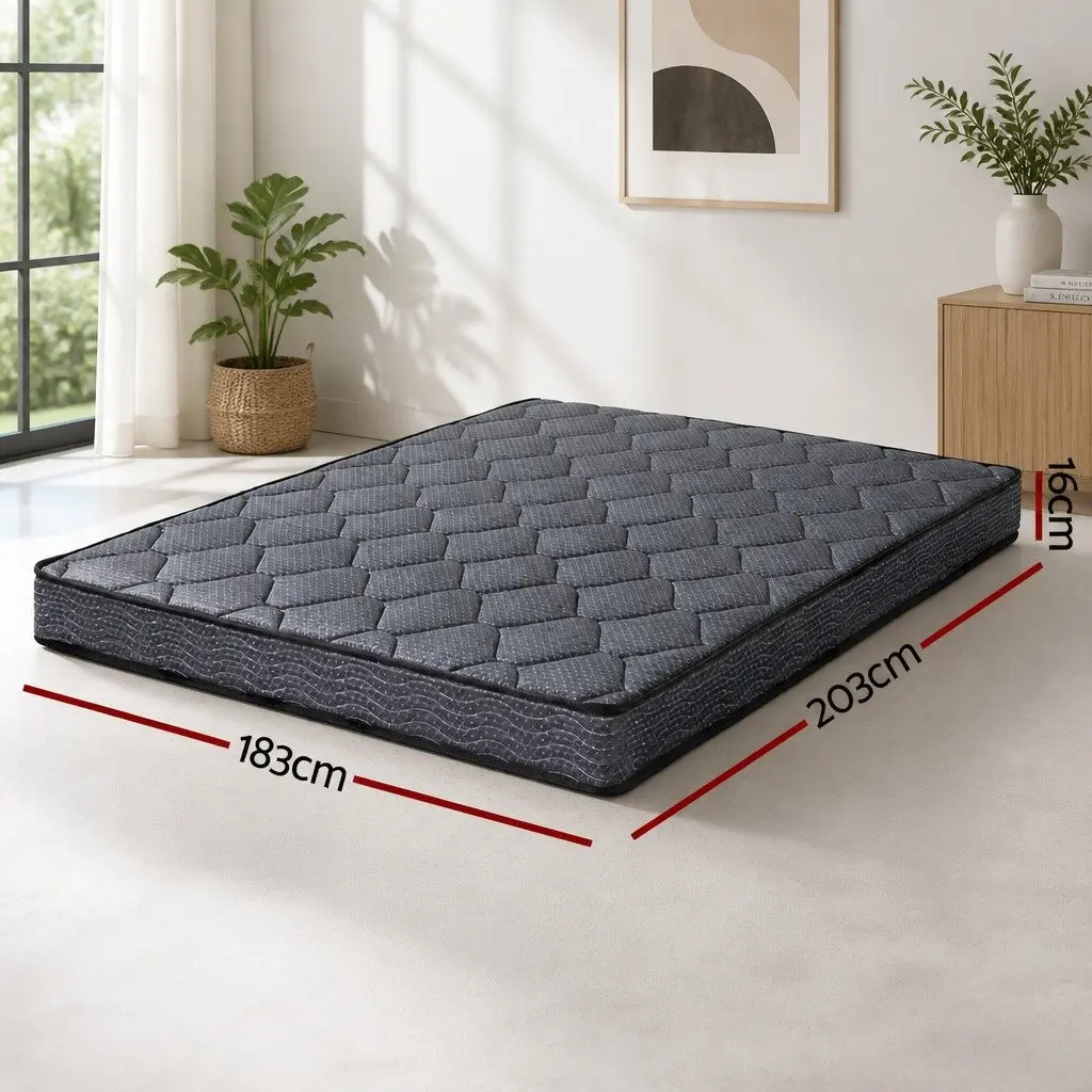 King Size Mattress 16cm Bonnell Spring Tight Top Grey