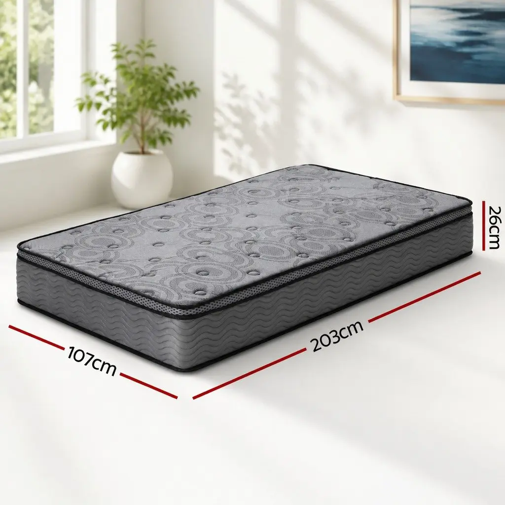26cm King Single Euro Top Mattress with Memory Foam