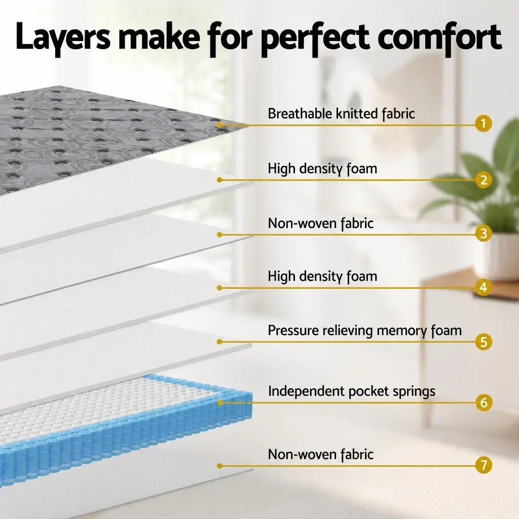26cm King Single Euro Top Mattress with Memory Foam