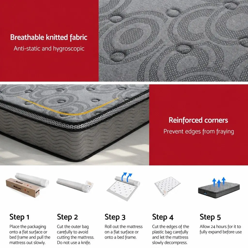 26cm King Single Euro Top Mattress with Memory Foam