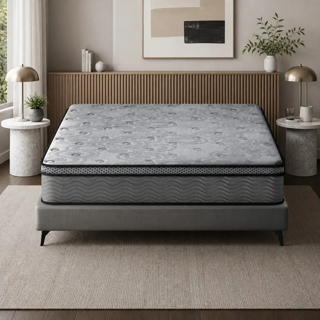 Euro Top Double Mattress with Pocket Springs in Grey