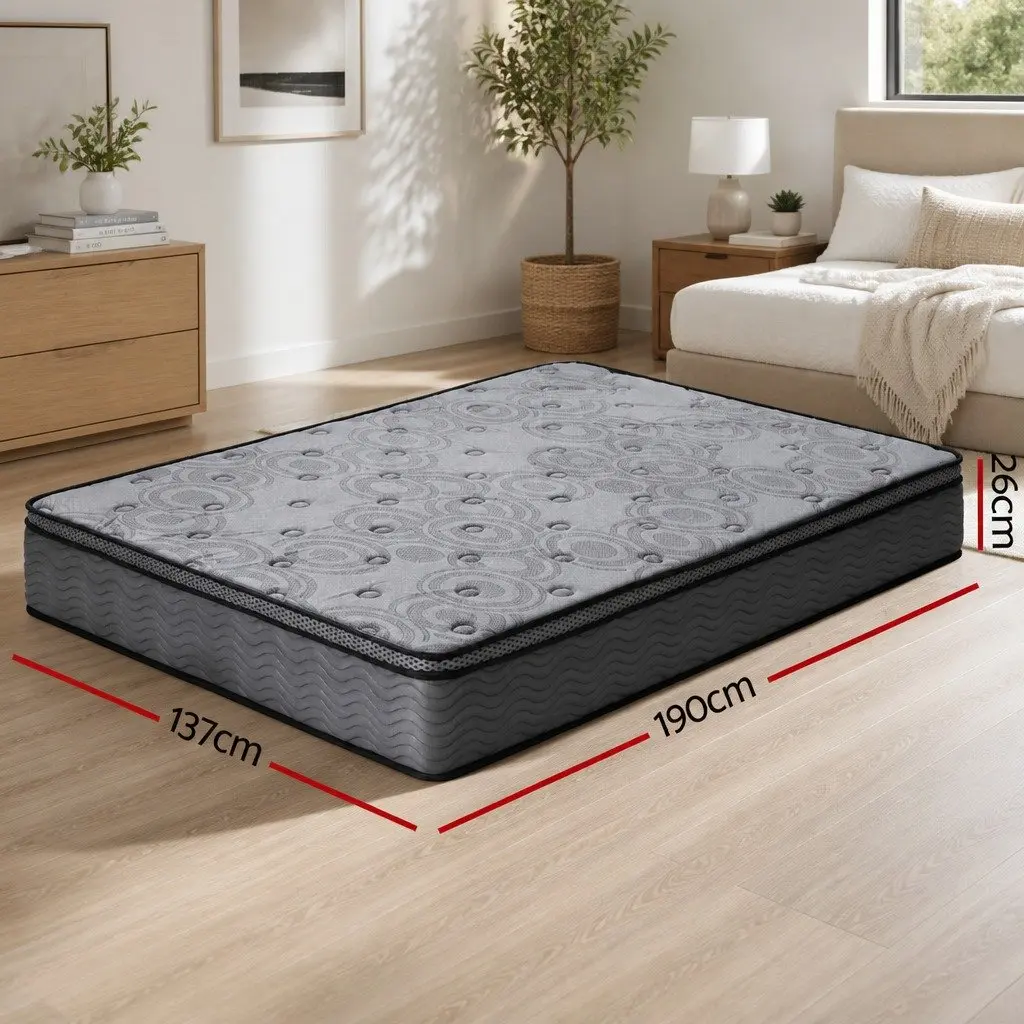 Euro Top Double Mattress with Pocket Springs in Grey