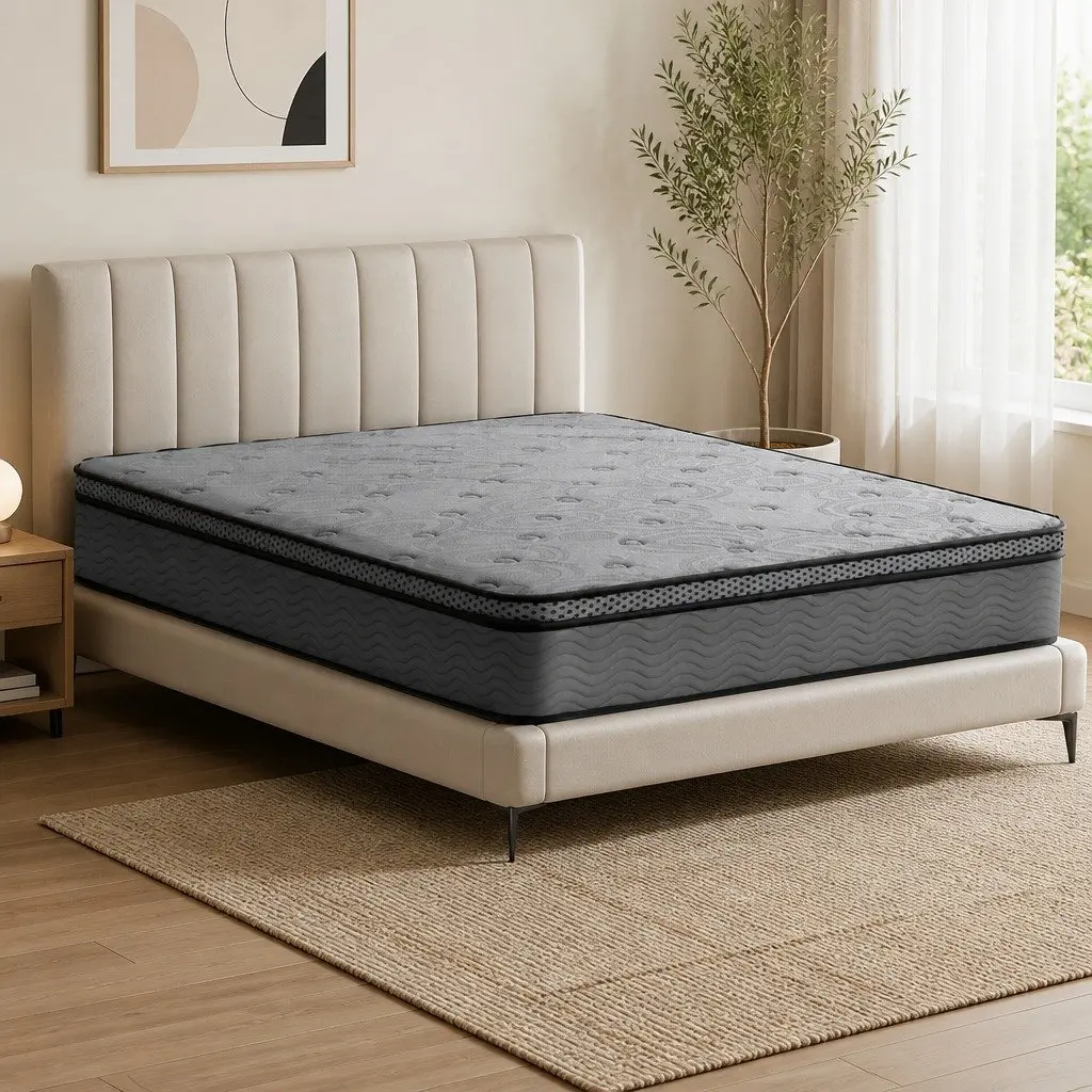 Euro Top Double Mattress with Pocket Springs in Grey