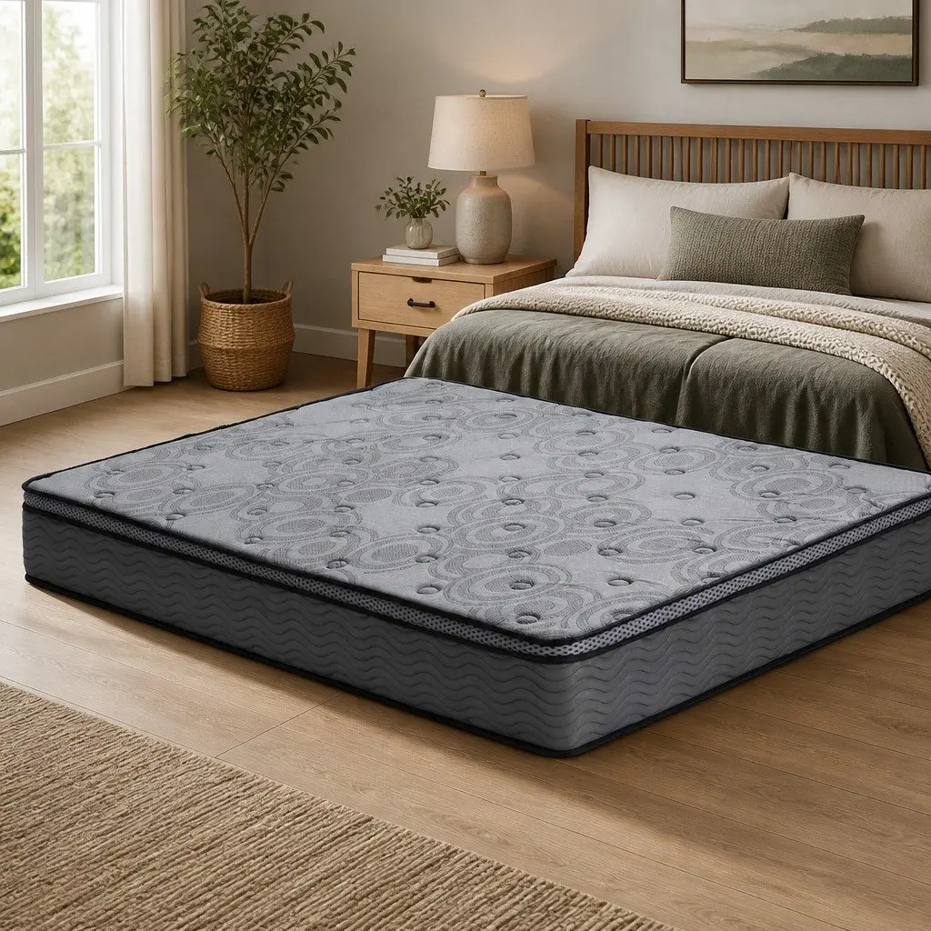 King Size Euro Top Mattress 26cm Medium Firm Grey
