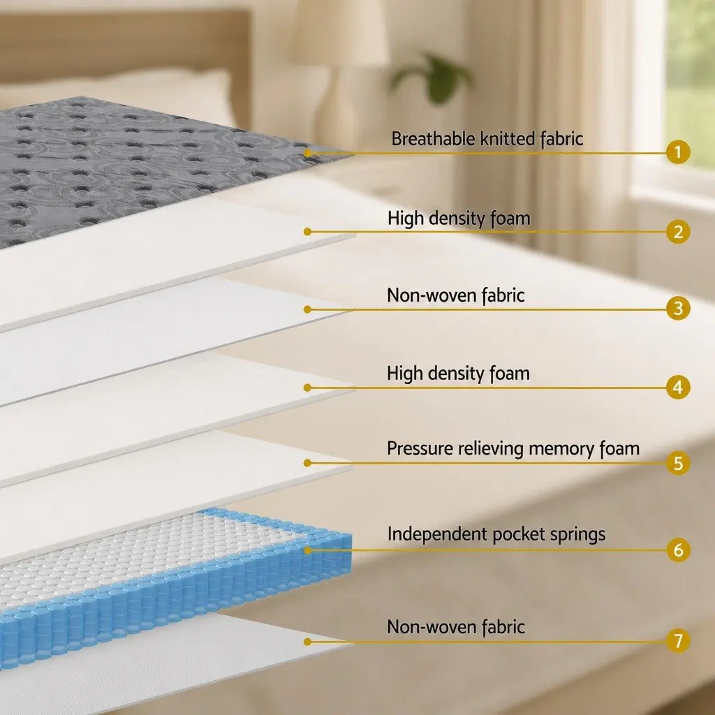 Queen Mattress 26cm Euro Top Medium-Firm