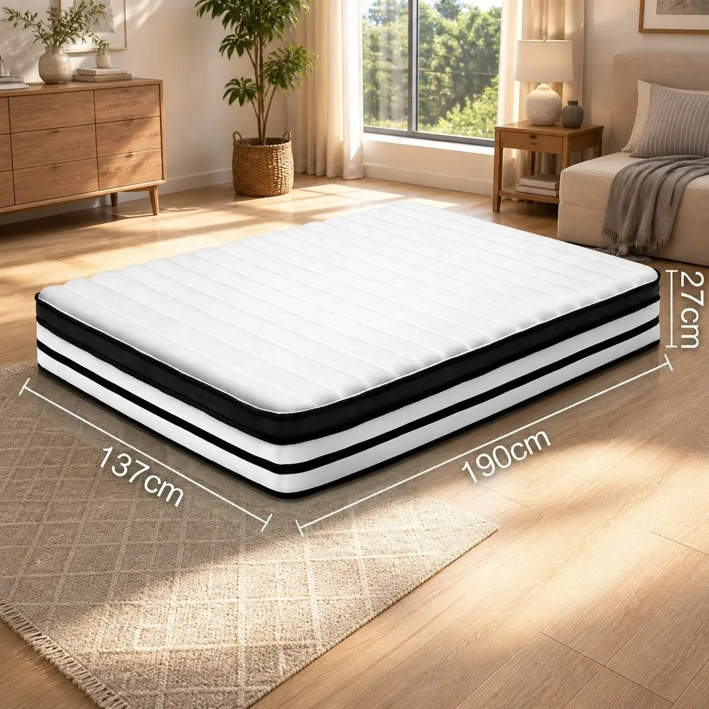 27cm Double Mattress with Euro Top Plush Padding