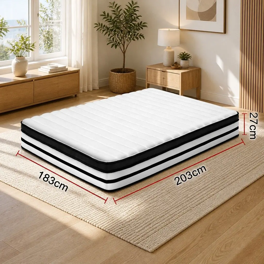 King Size Mattress Euro Top 27cm Pocket Spring Medium Firmness