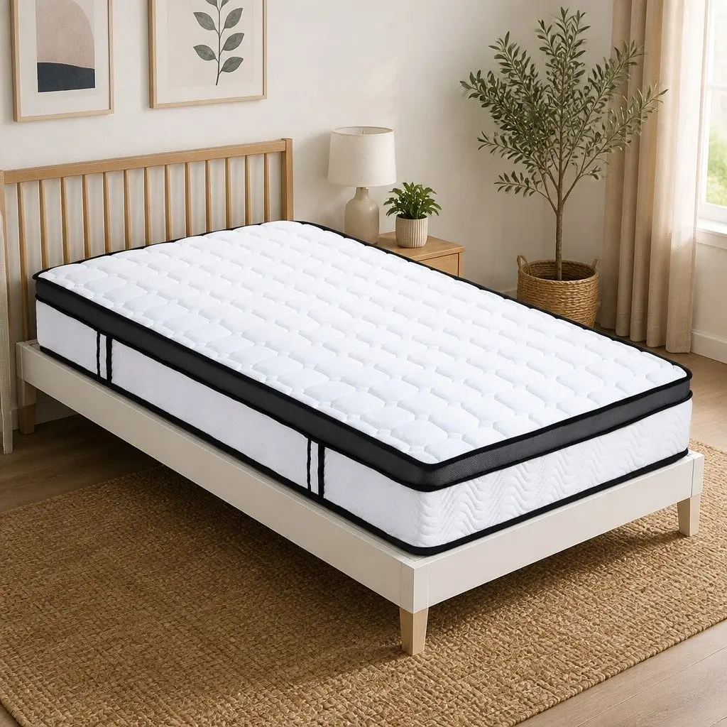 King Single Mattress 25cm Bonnell Spring Cool Gel Foam Medium Firm Support