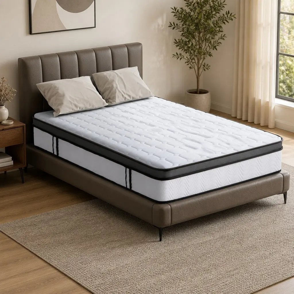 King Single Mattress 25cm Bonnell Spring Cool Gel Foam Medium Firm Support