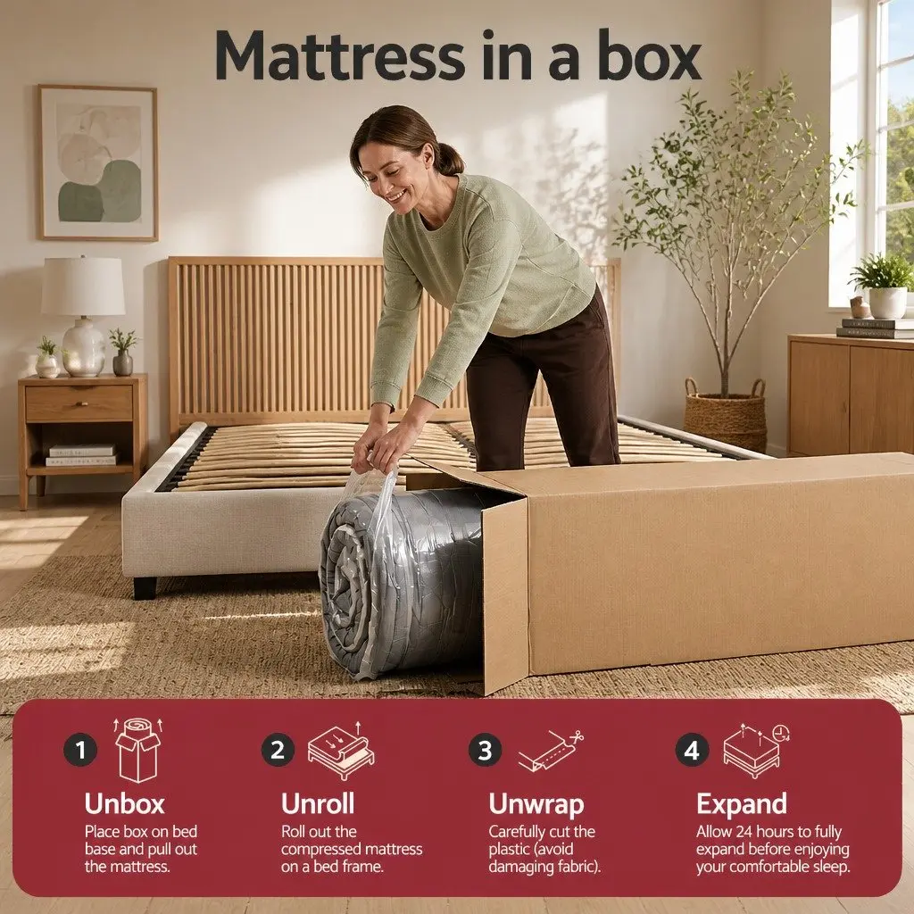Double Mattress Hybrid Pocket Spring Euro Top 35cm Medium Firm Grey