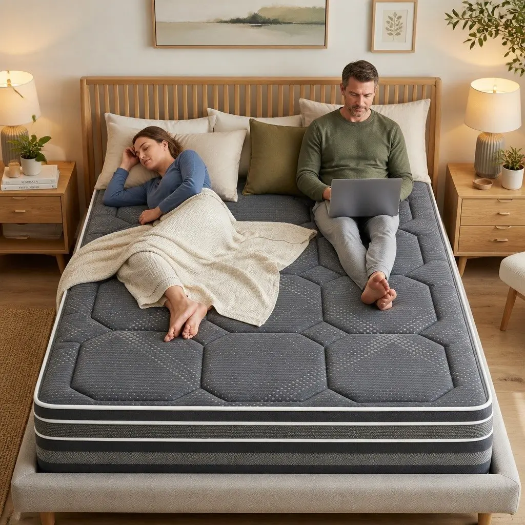 Double Mattress Hybrid Pocket Spring Euro Top 35cm Medium Firm Grey