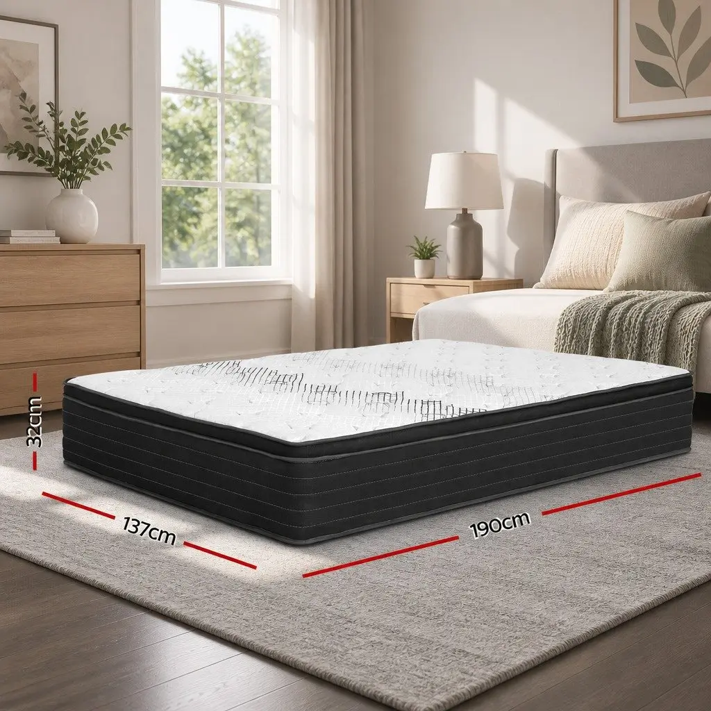 Double Mattress Extra Firm 32cm Hypoallergenic Pocket Spring Dust Mite Resistant
