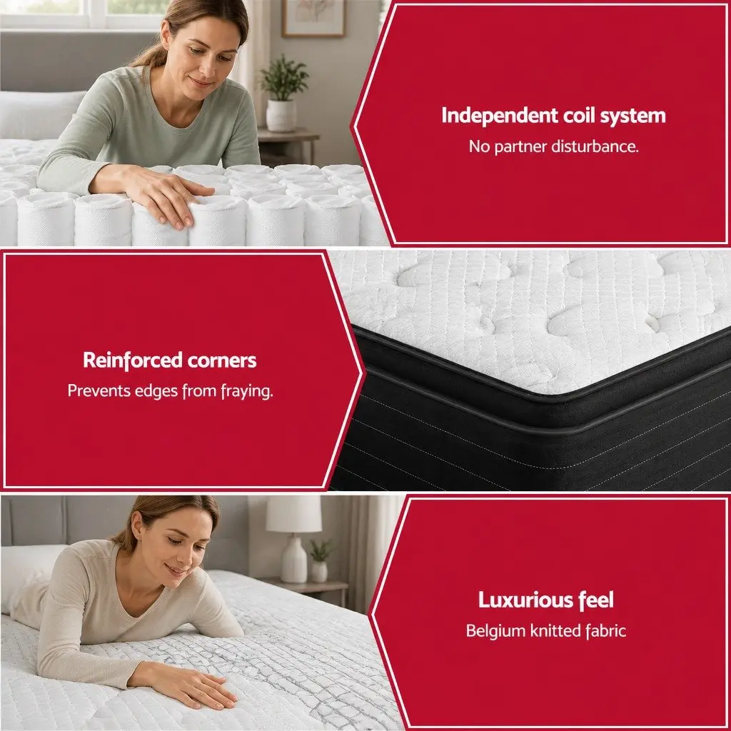 Double Mattress Extra Firm 32cm Hypoallergenic Pocket Spring Dust Mite Resistant