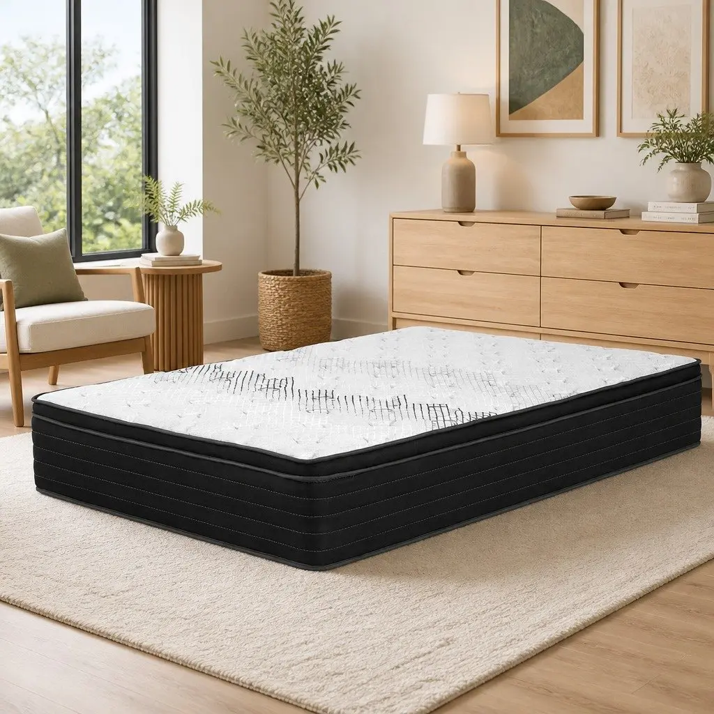 King Size Mattress Extra Firm 32cm Pocket Spring High-Density Foam Belgium Knitted Fabric Cover Hypoallergenic