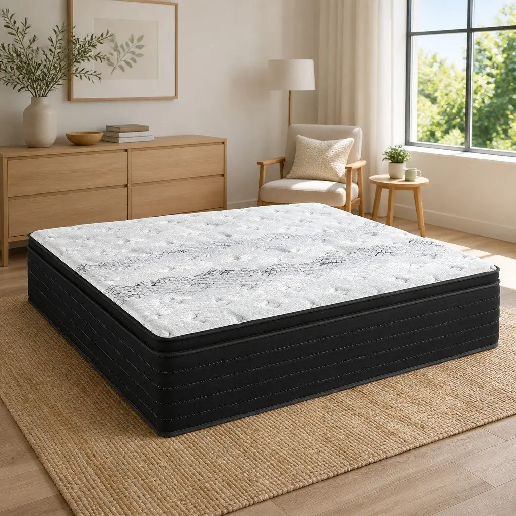 King Size Mattress Extra Firm 32cm Pocket Spring High-Density Foam Belgium Knitted Fabric Cover Hypoallergenic