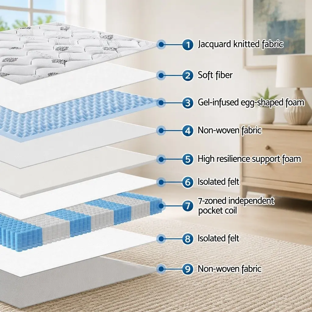 Double Mattress with Gel Memory Foam