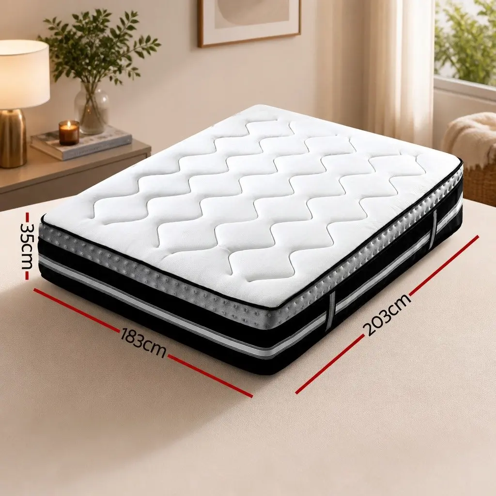 King Size Mattress Medium Firm 35cm Pocket Spring Gel Memory Foam
