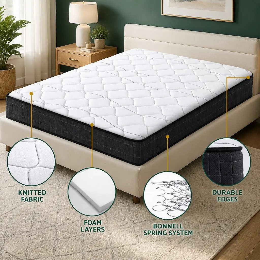 King Size Mattress 16cm Medium Firm Quilted Top